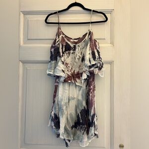 Indah Tie Dye Dress Boho Coverup Purple and Blue Size Small